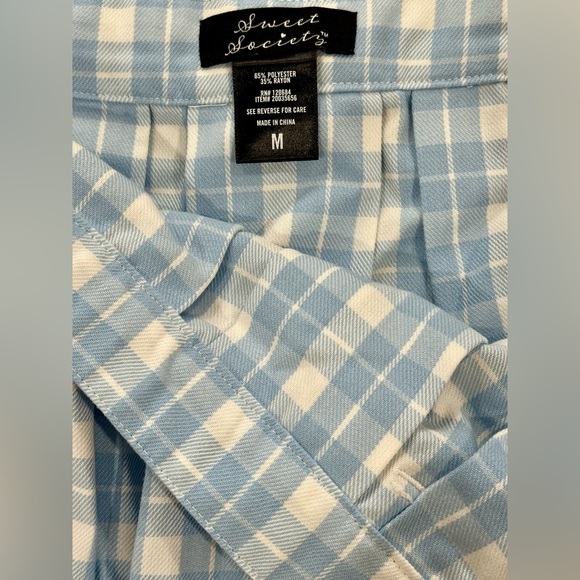 Chic Blue Plaid A-Line Skirt - Picture 3 of 4